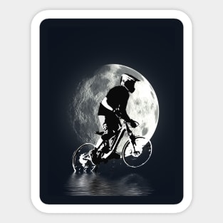 Chasing the Moon - Mountain Bike Rider Sticker